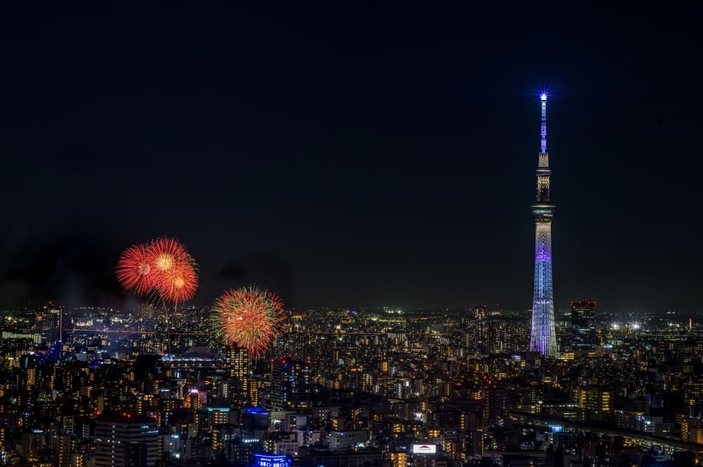 Tokyo Skytree City Fireworks by YUTAKA KURAHASHI — canvas wall art