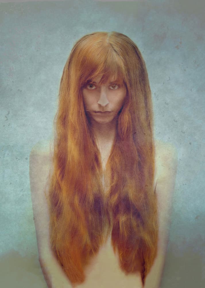Intense Red Hair Portrait by Joanna Ras — canvas wall art