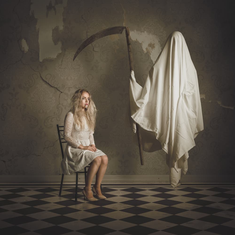 Confronting The Grim Reaper by Petri Damstén — canvas wall art