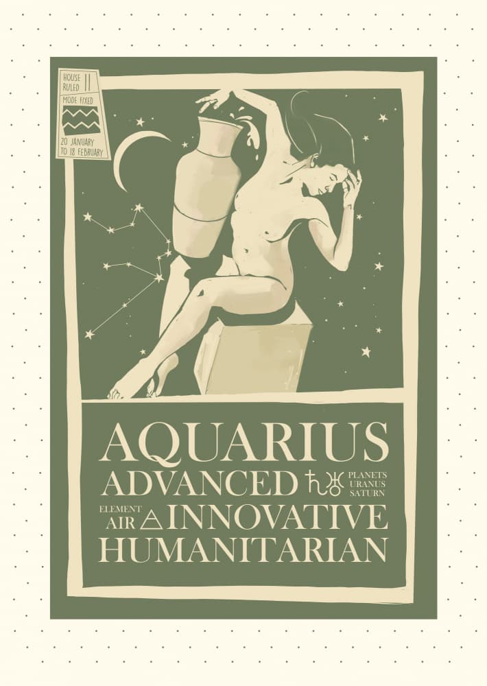 Aquarius Water Bearer Woman by Dion Gem — canvas wall art