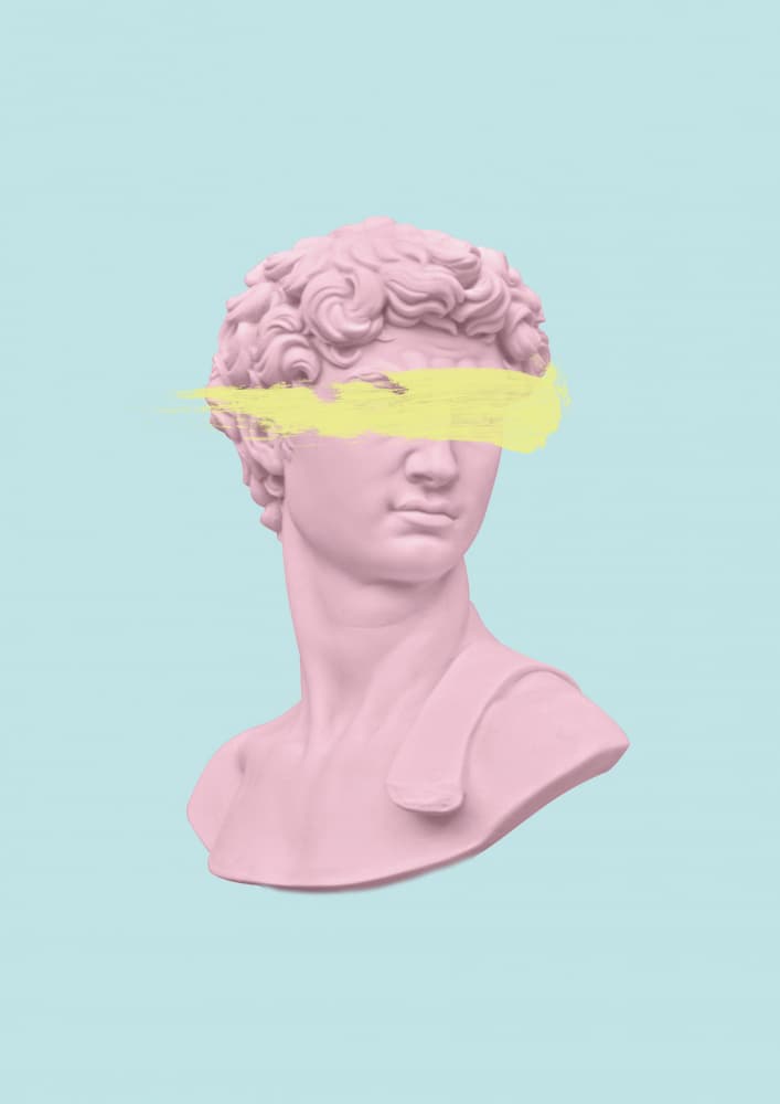 Blush Bust Yellow Stripe by Talitha McQueen — canvas wall art