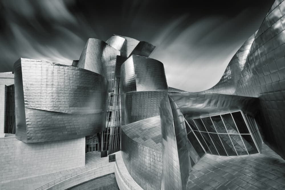 Dramatic Metallic Curves by Mike Kreiten — canvas wall art