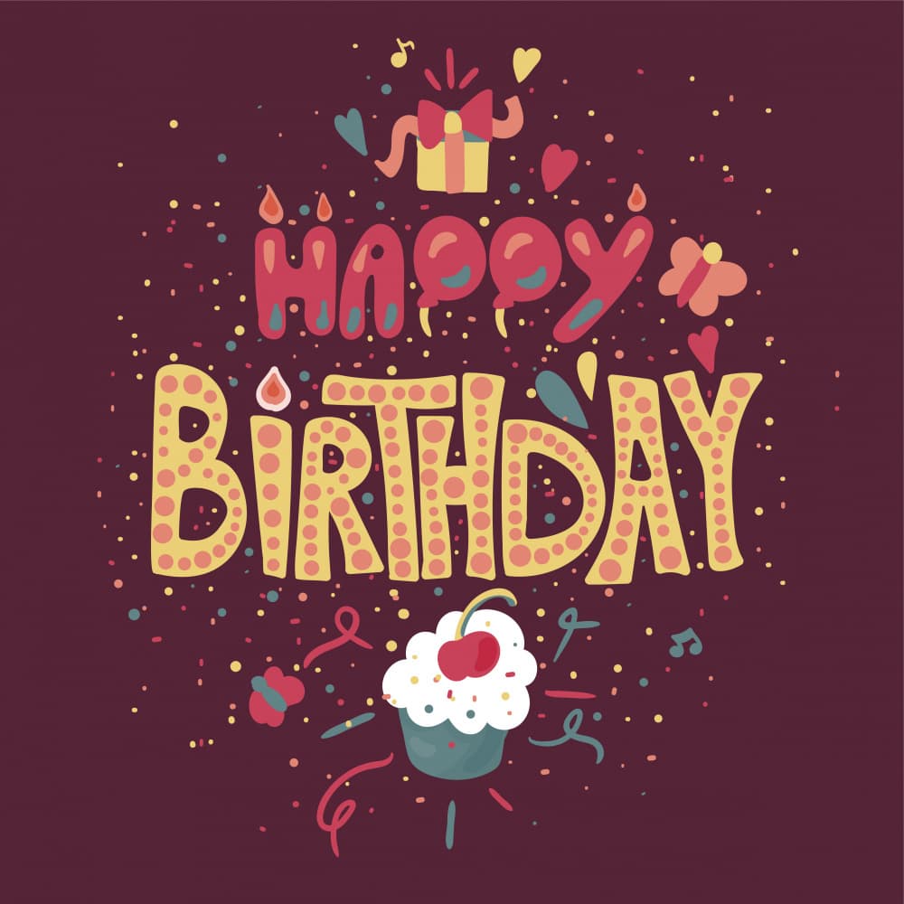 Happy Birthday Cupcake by Marika Barsrsind — canvas wall art