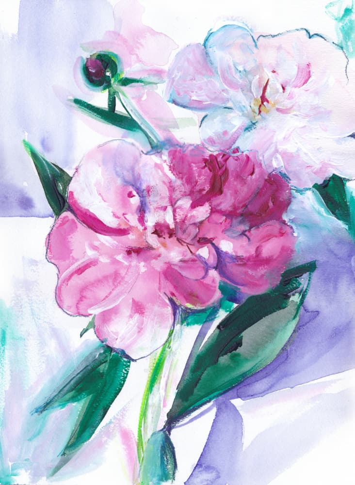 Vibrant Pink Peonies by Christine Lindstrom — canvas wall art