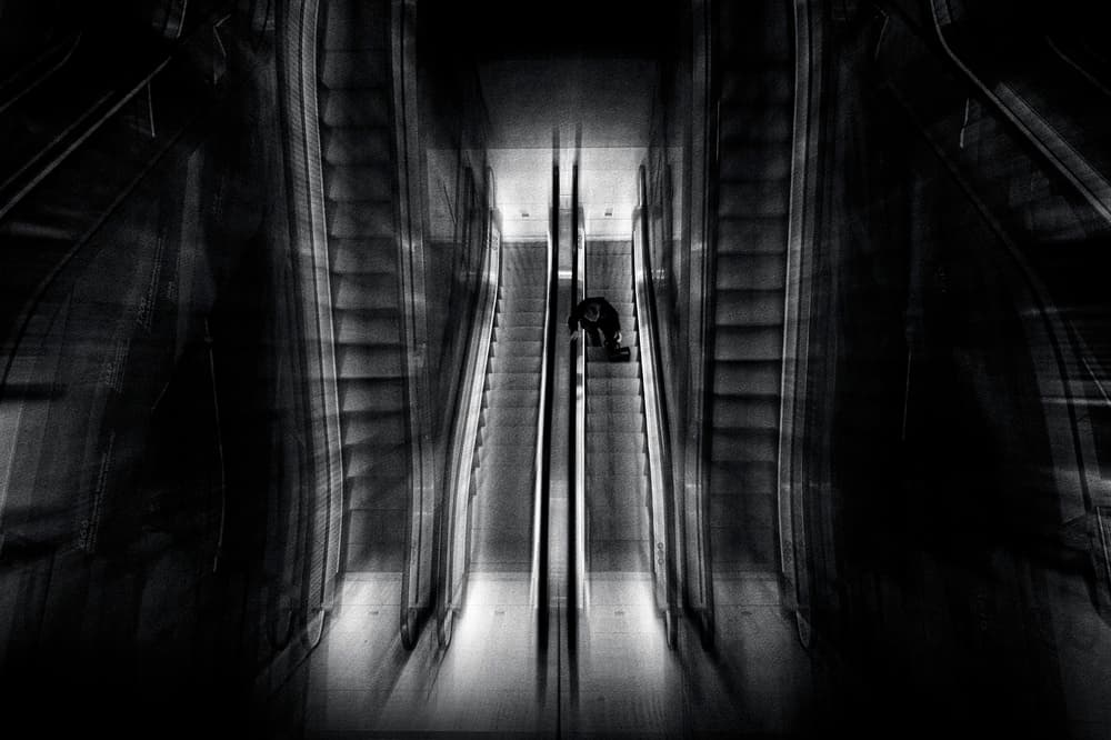 Dark Escalator Motion by Wim Schuurmans — canvas wall art