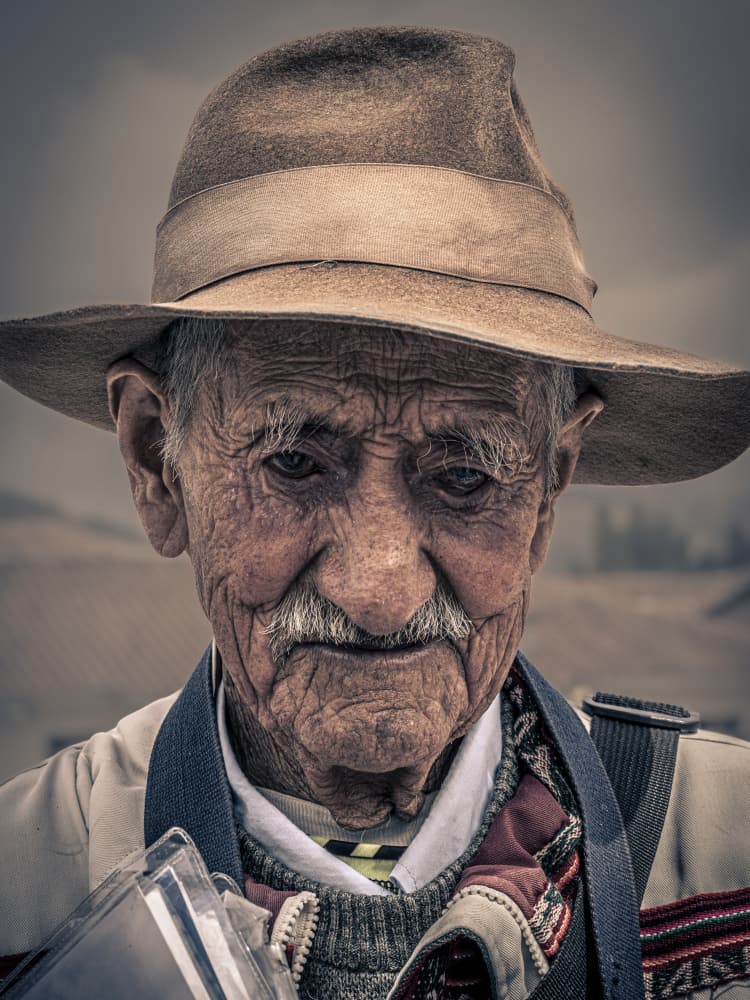 Weathered Elder Portrait by Eyal Alcalay — canvas wall art