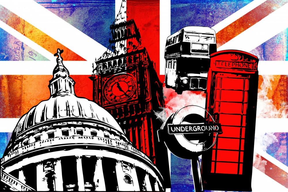 Vibrant London Icons by Rafal Kulik — canvas wall art