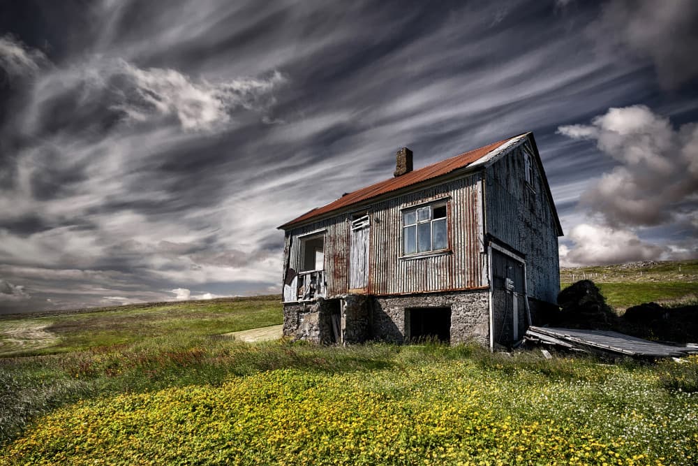 Abandoned House Stormy Sky by Þorsteinn H. Ingibergsson — canvas wall art