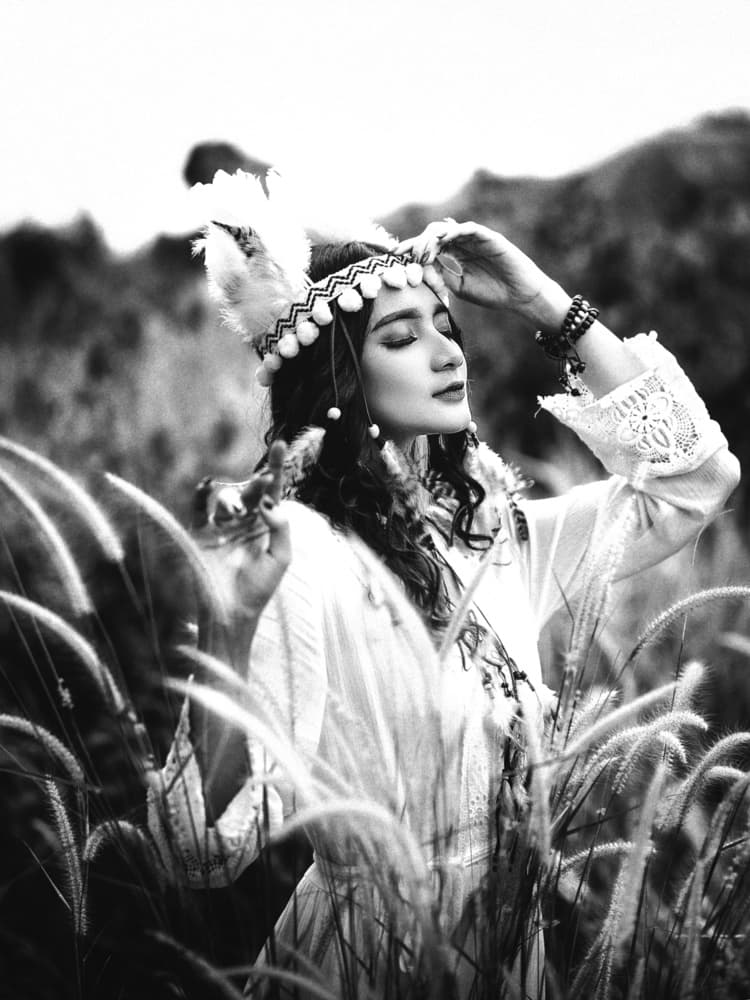 Dreamy Boho Portrait by Abr Abe — canvas wall art
