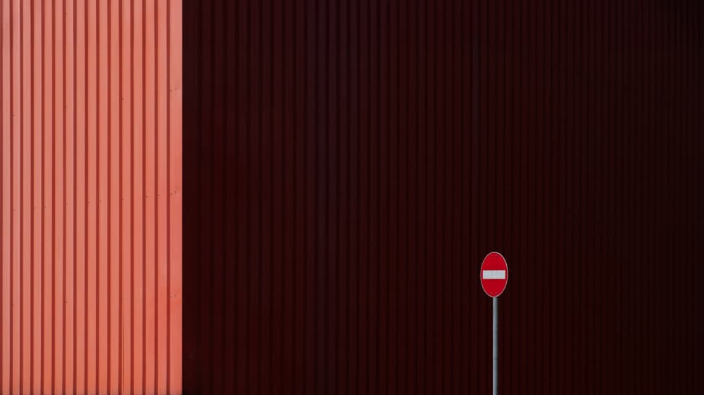 Red Sign Geometric Wall by Rolf Endermann — canvas wall art