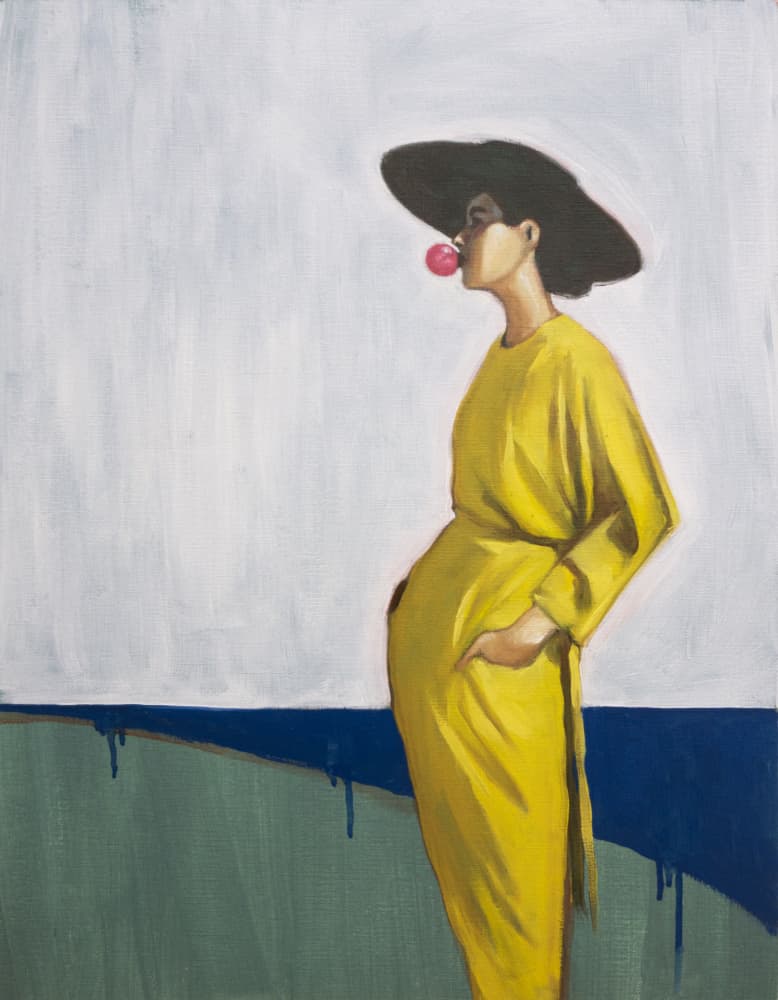 Elegant Woman Pink Bubble by Alexander Grahovsky — canvas wall art
