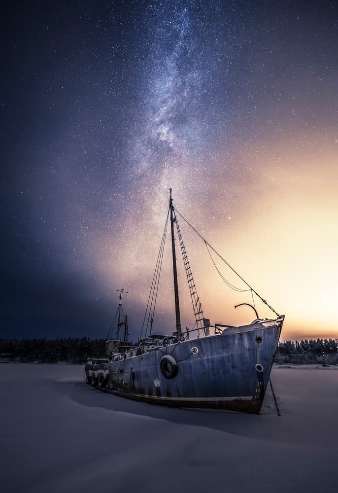 Frozen Boat Stars by Mika Suutari — canvas wall art