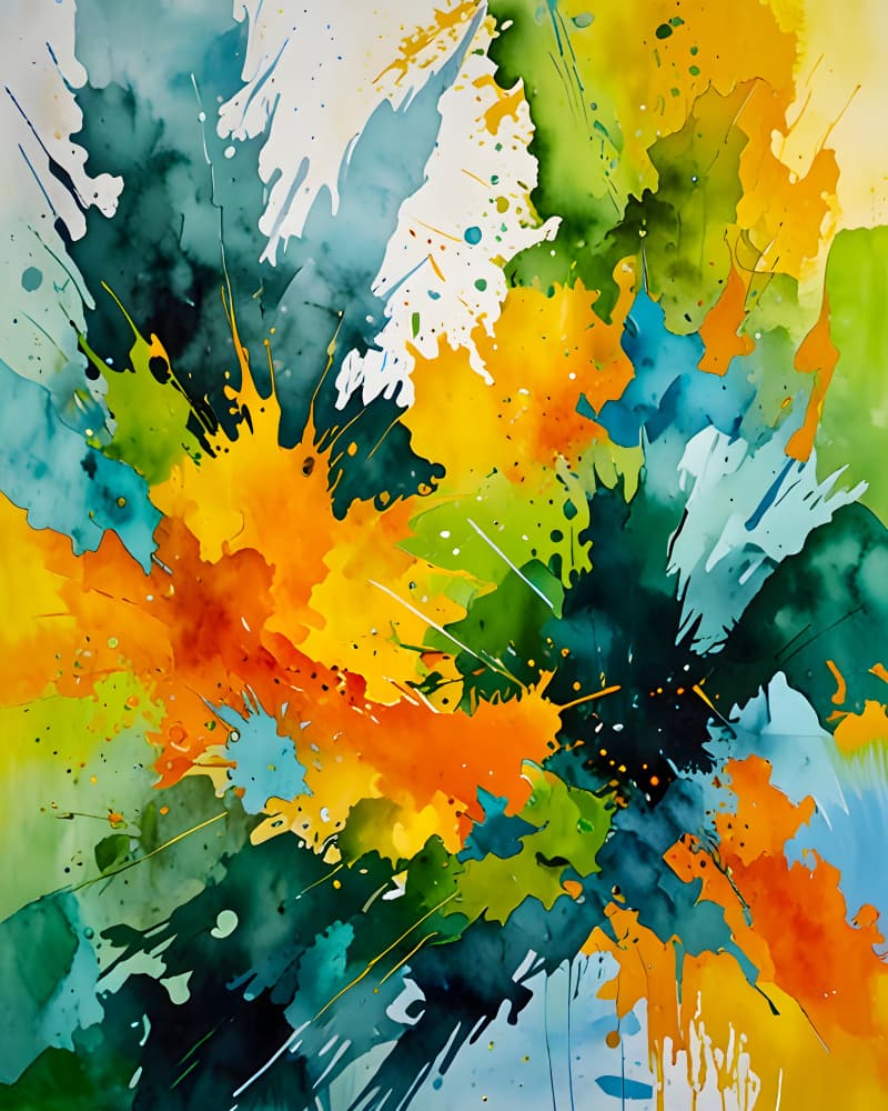 Vibrant Color Splashes by Kintsugi99 — canvas wall art