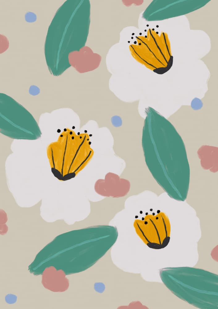 Cheerful Floral Pattern by Orara Studio — canvas wall art