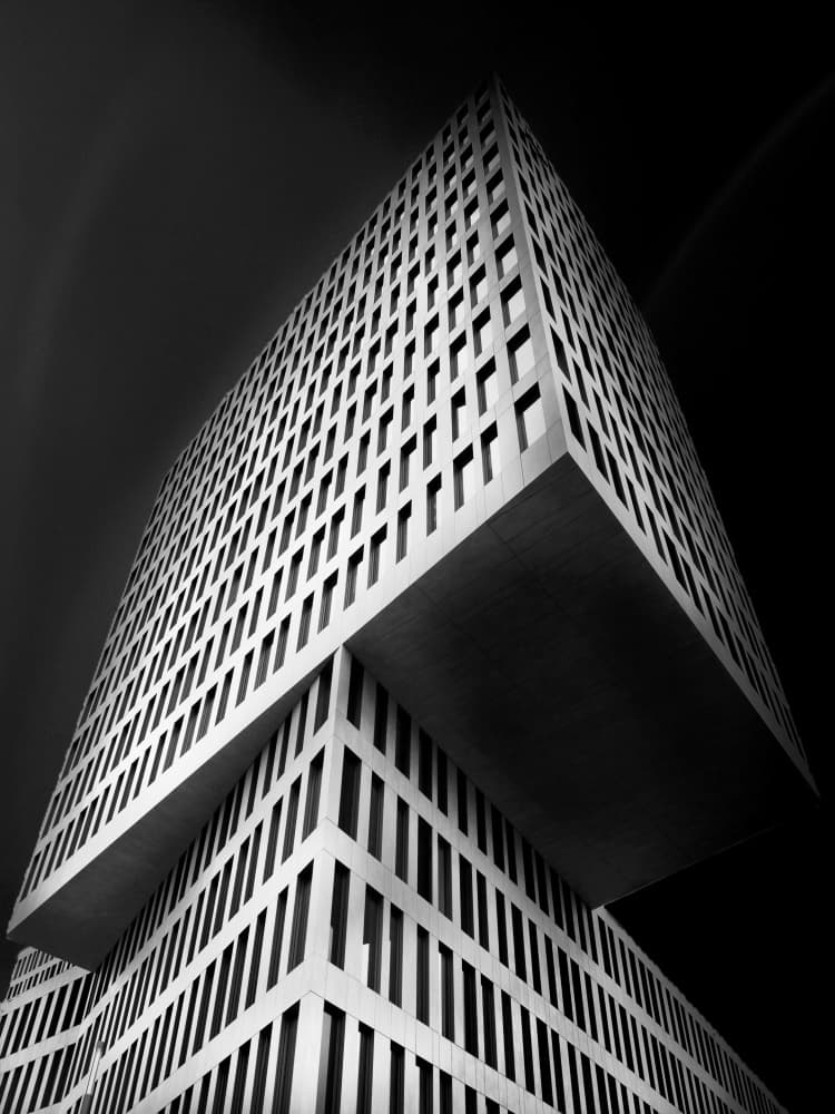 Modern Geometric Building by Hanna Röwekamp — canvas wall art