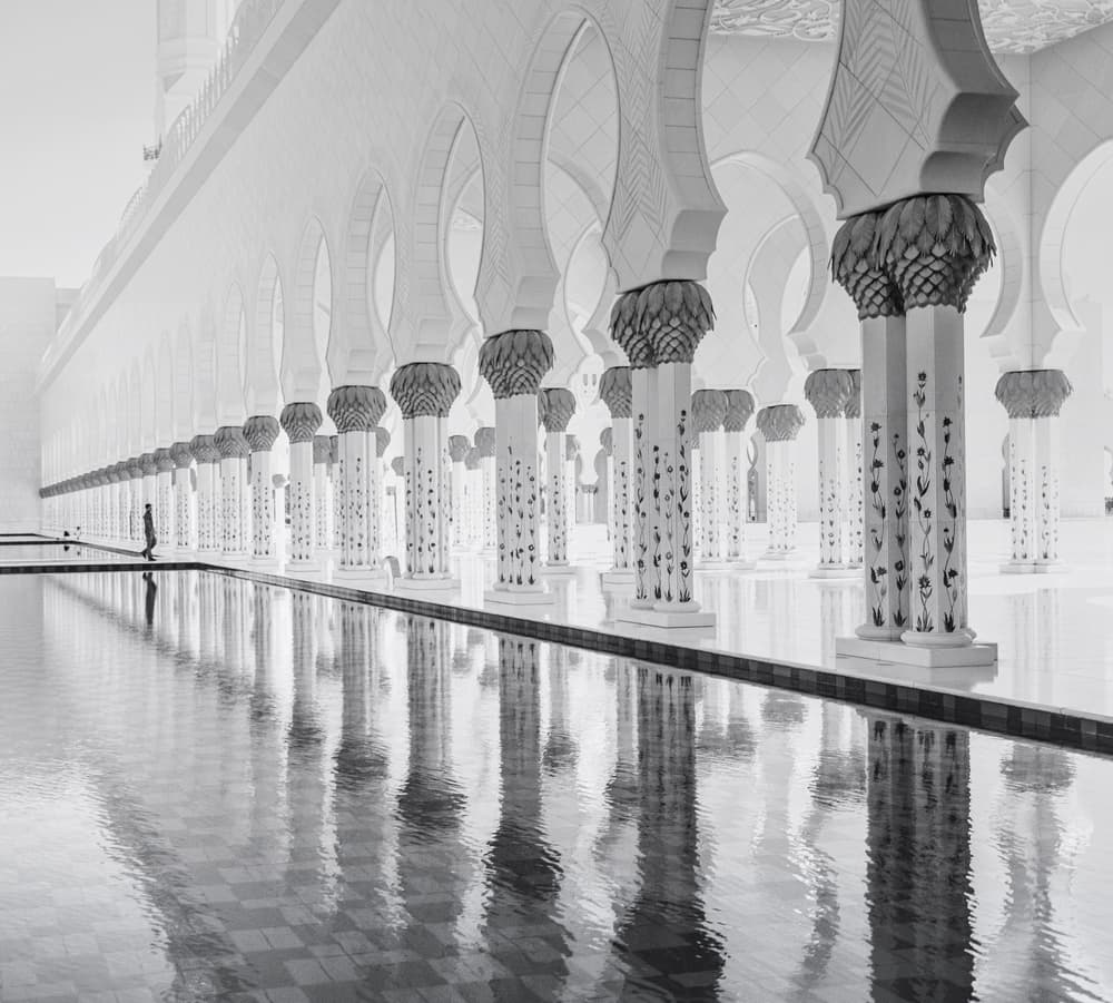 Grand Mosque Reflection by Ahmed Thabet — canvas wall art