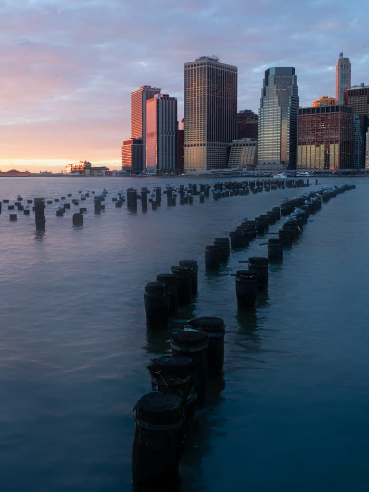 Manhattan Waterfront Sunset by Rong Wei — canvas wall art