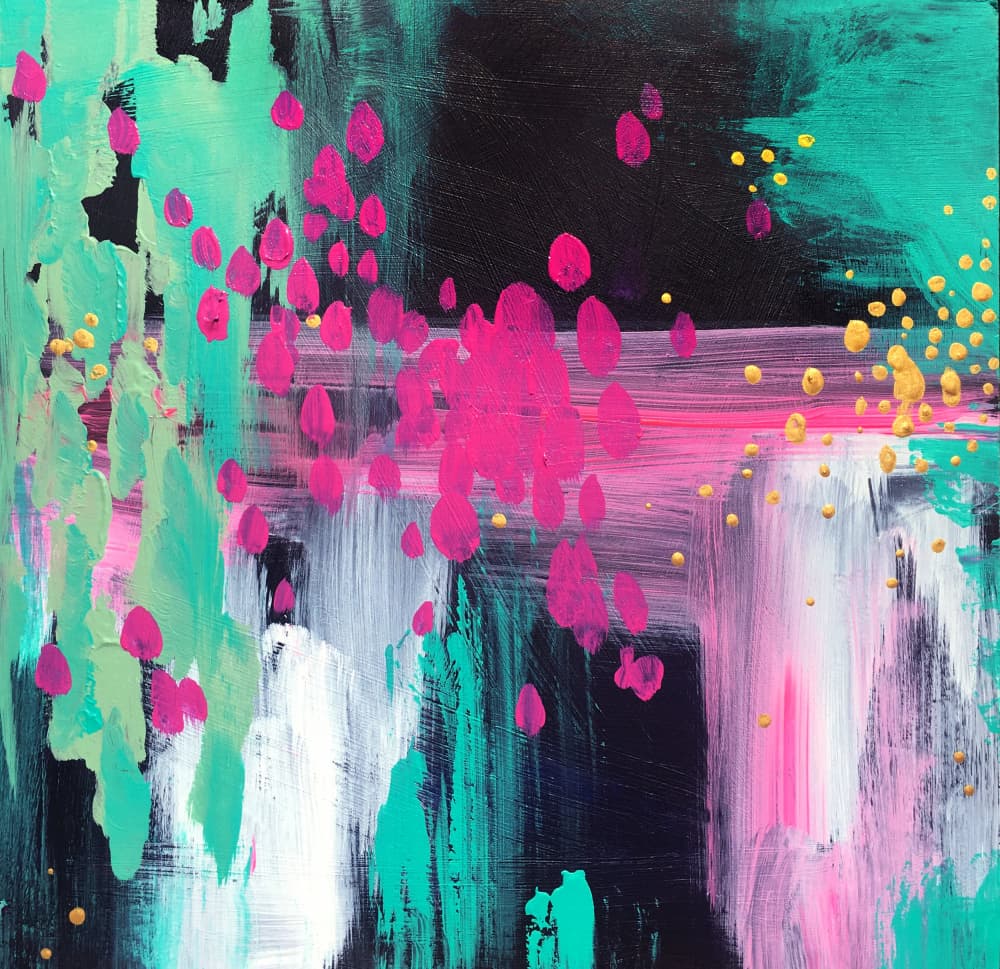 Vibrant Abstract Drops by Christine Lindstrom — canvas wall art