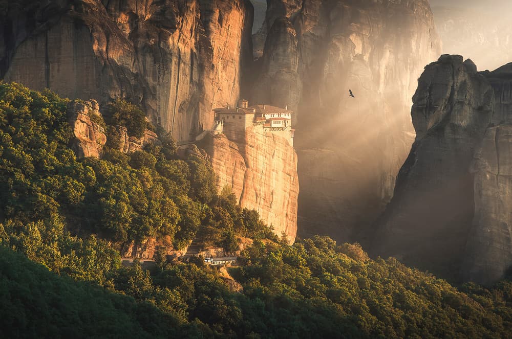 Meteora Golden Monastery by Cuma Cevik — canvas wall art