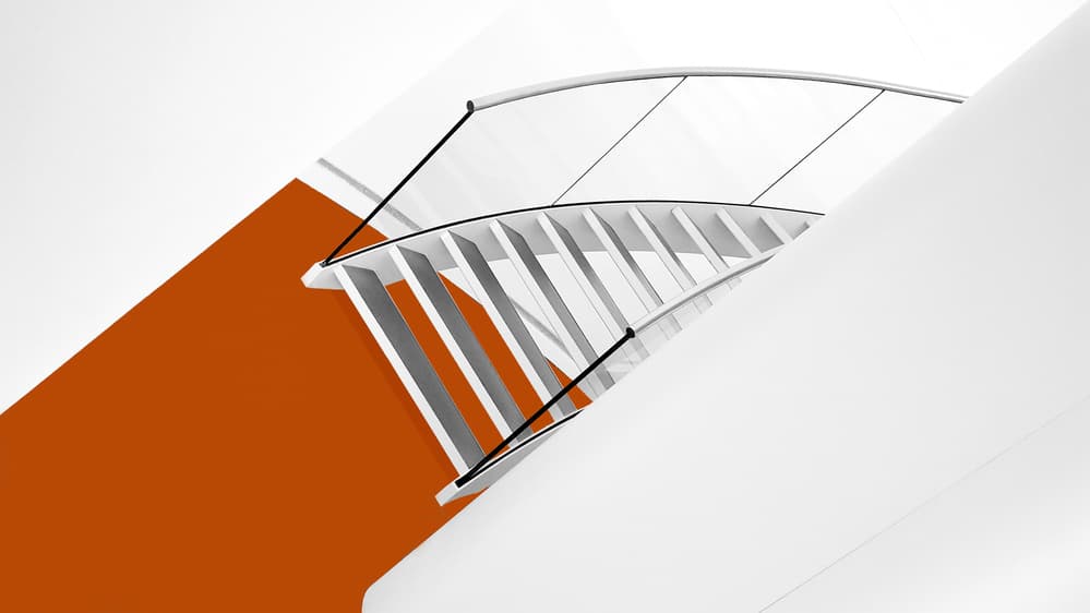 Geometric White Orange by Huib Limberg — canvas wall art