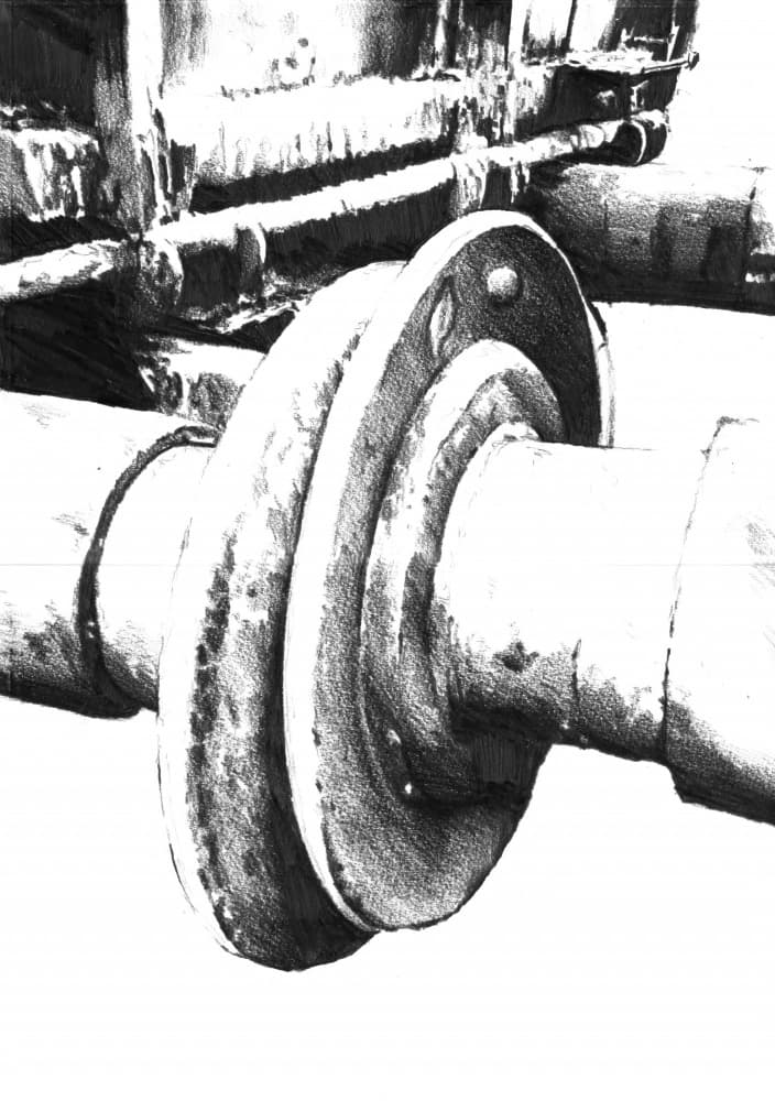 Vintage Industrial Wheel by Kulik — canvas wall art