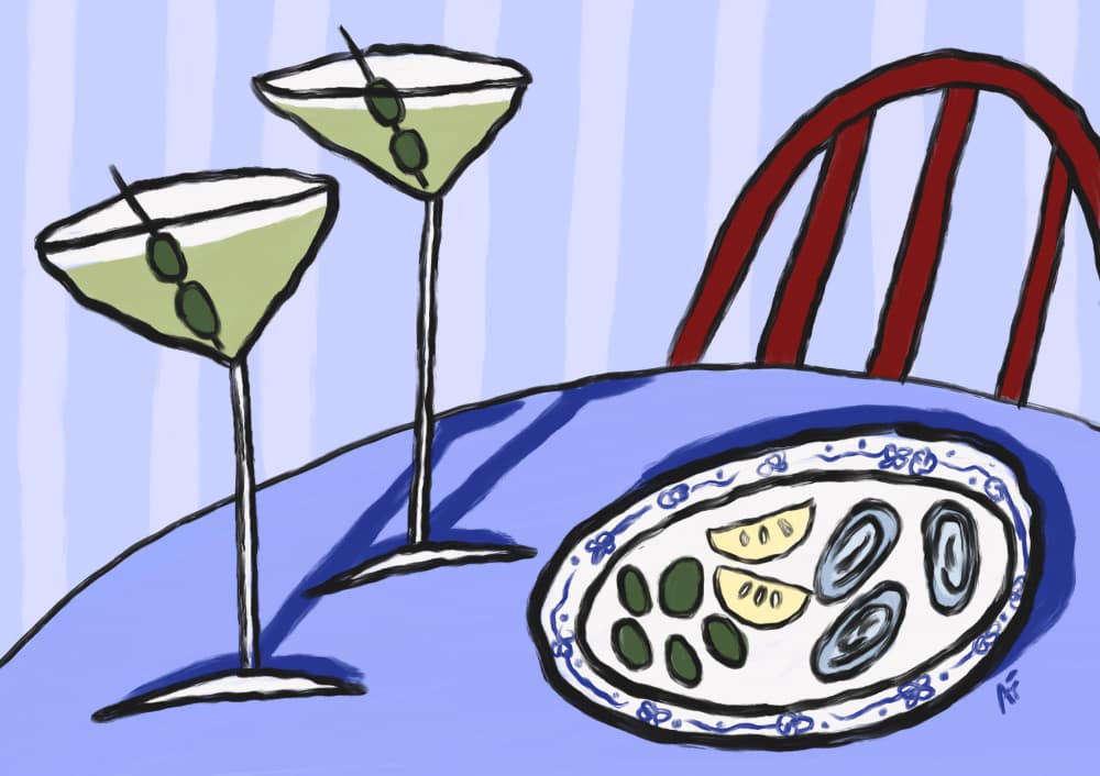 Martinis and Oysters by Athene Fritsch — canvas wall art