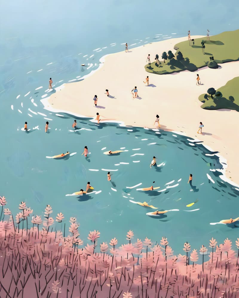 Sunny Beach Life by Uma Gokhale — canvas wall art