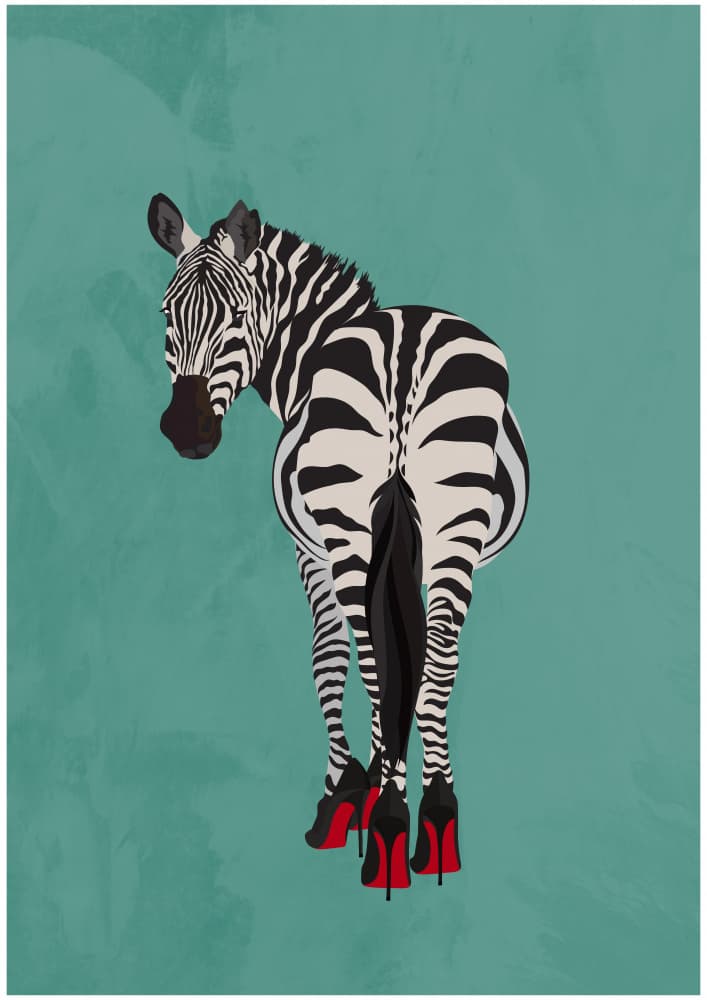 Zebra in Red Heels