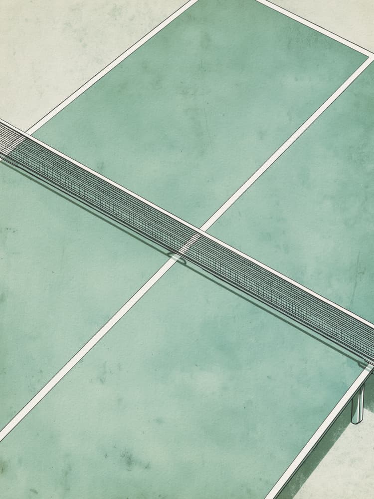 Overhead Ping Pong Table by Andreas Magnusson — canvas wall art