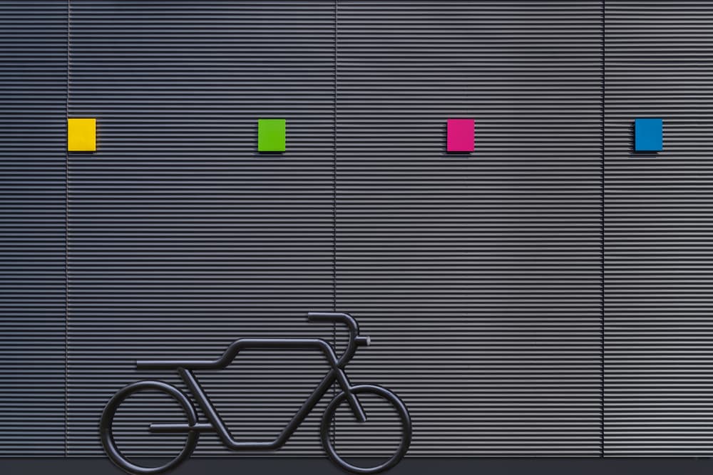 Colorful Wall Bike Rack by Theo Luycx — canvas wall art