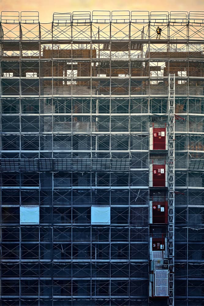 Urban Construction Grid by MingLun Tsai (蔡明倫) — canvas wall art