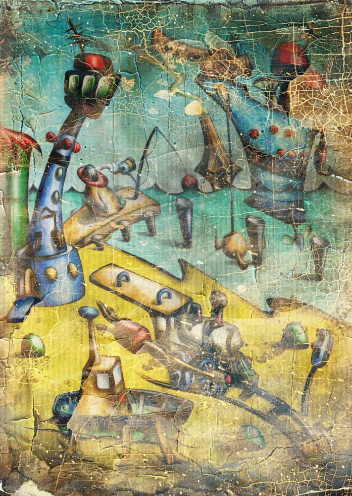 Whimsical Mechanical Landscape by Rafal Kulik — canvas wall art