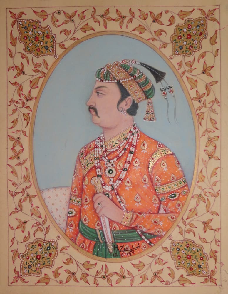 Regal Indian Emperor Portrait by Mirza Baig — canvas wall art
