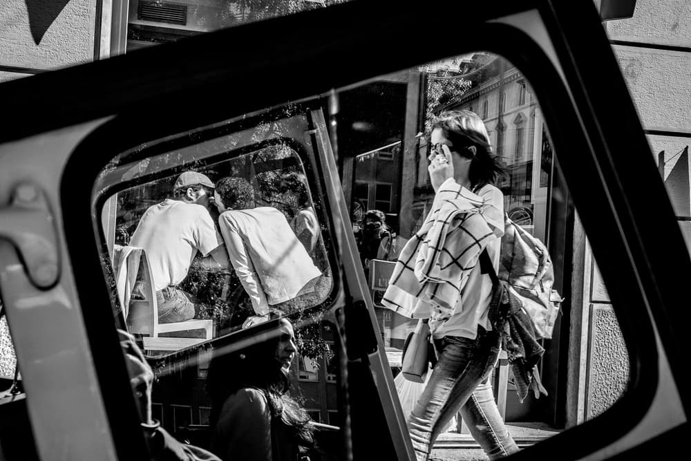 Urban Reflection Walk by Alessandro L.  Rocchi — canvas wall art