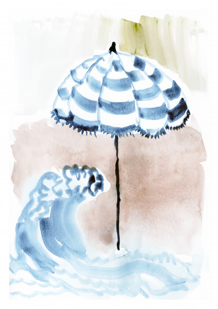 Striped Beach Day by cartissi — canvas wall art