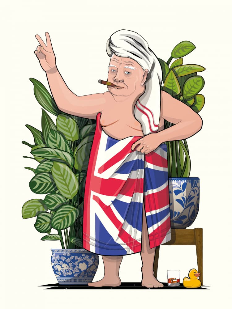 Quirky British Moment by In The Washroom — canvas wall art