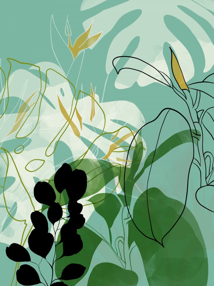 Leaves Line Boho2 by Ana Rut Bre — canvas wall art