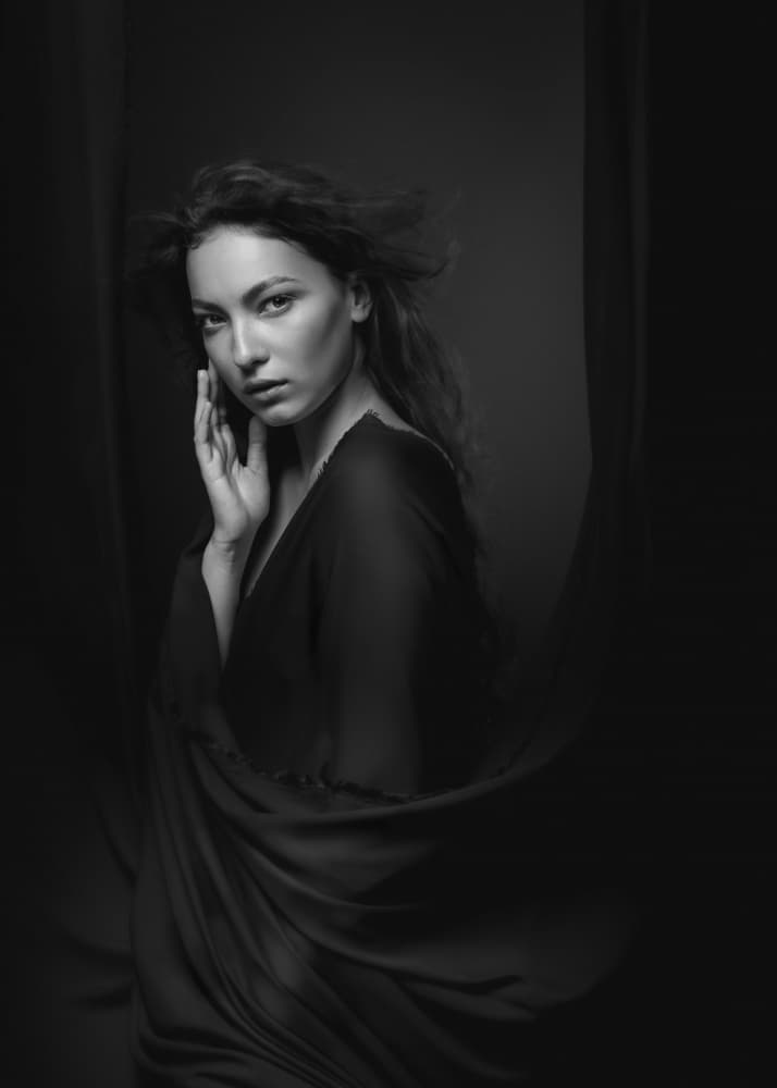 Dark Elegance Portrait by Robert Girmencea — canvas wall art