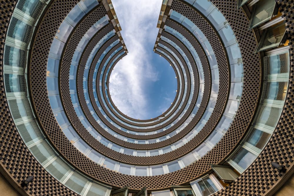 Modern Spiral Atrium by Franco Tessarolo — canvas wall art