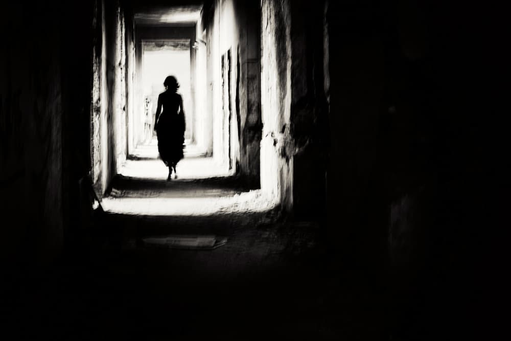 Solitary Figure Hallway by Gloria Staffa — canvas wall art