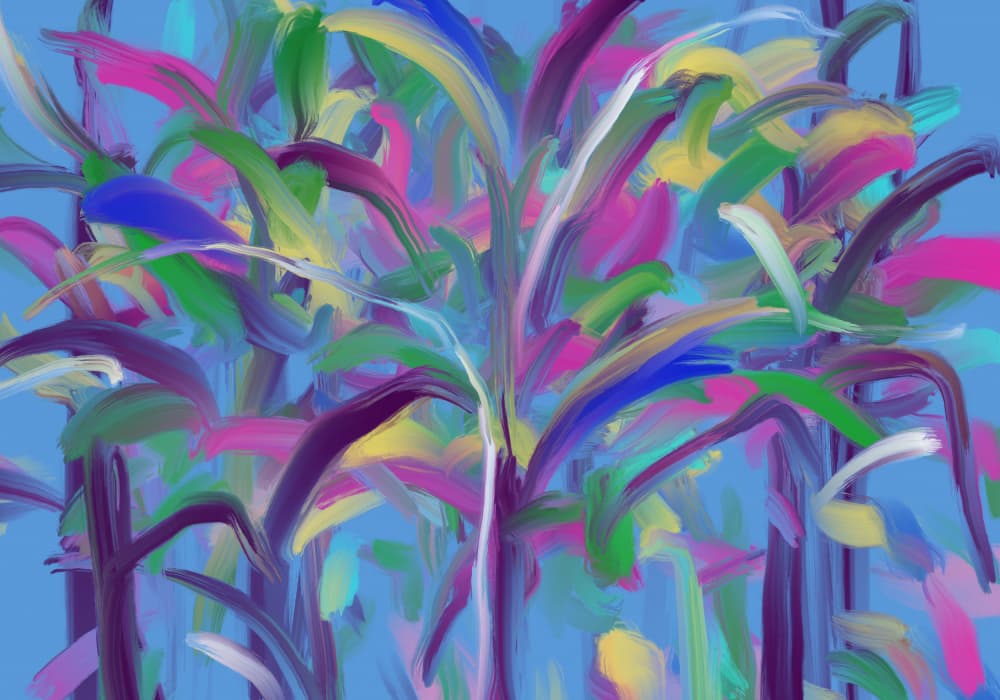 Vibrant Abstract Foliage by Cesare Bellassai Art — canvas wall art