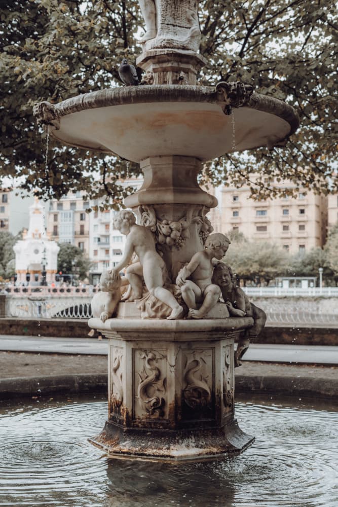 Ornate Cherub Fountain by Aimee Giles — canvas wall art