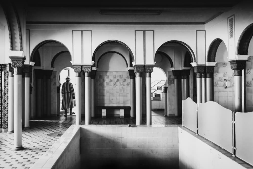 Serene Moorish Hammam by Roswitha Schleicher-Schwarz — canvas wall art