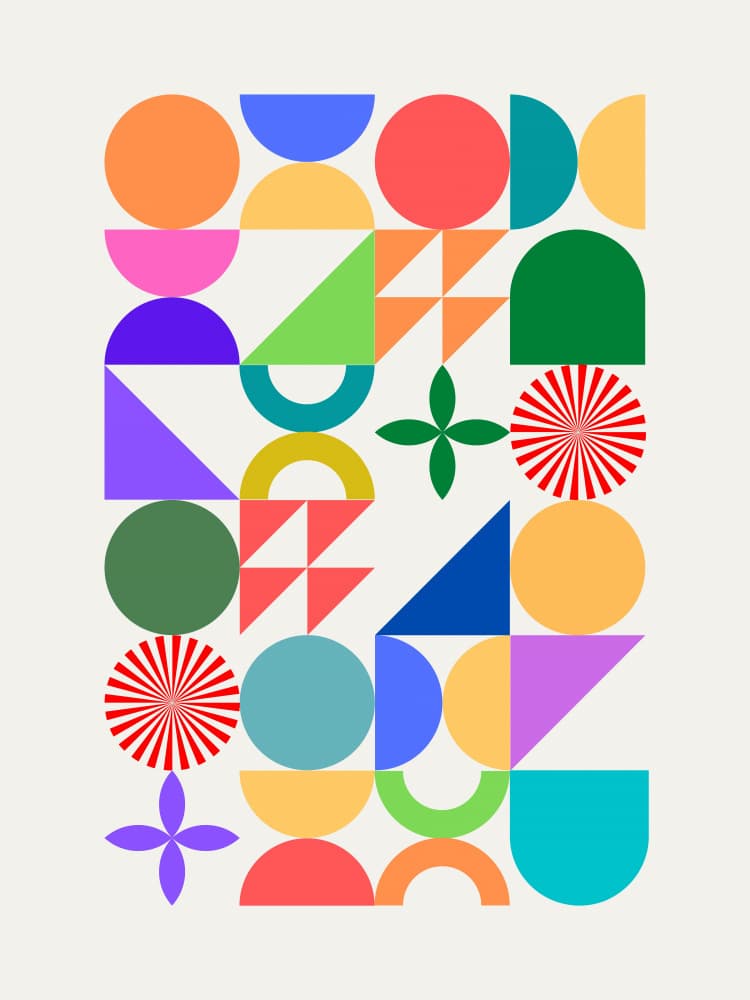 Vibrant Geometric Shapes by Little Dean — canvas wall art