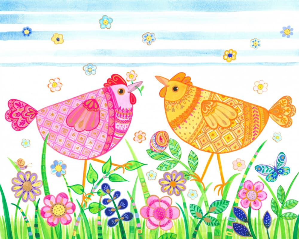 Spring Chickens Easter 26 by Isabelle Brent — canvas wall art