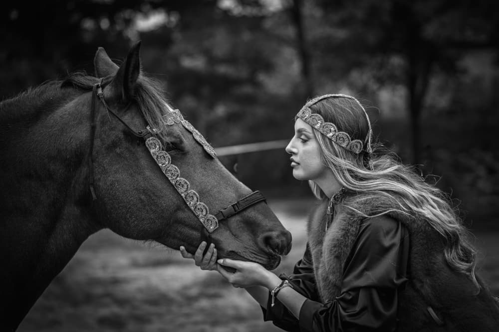 Serene Fantasy Horse Bond by Raul Ghiman — canvas wall art