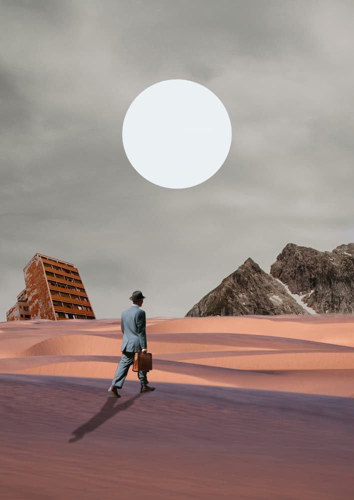 Man Under White Moon by Daniel Donocik — canvas wall art