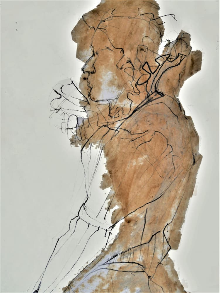 Expressive Male Portrait by Doris Schmitz — canvas wall art