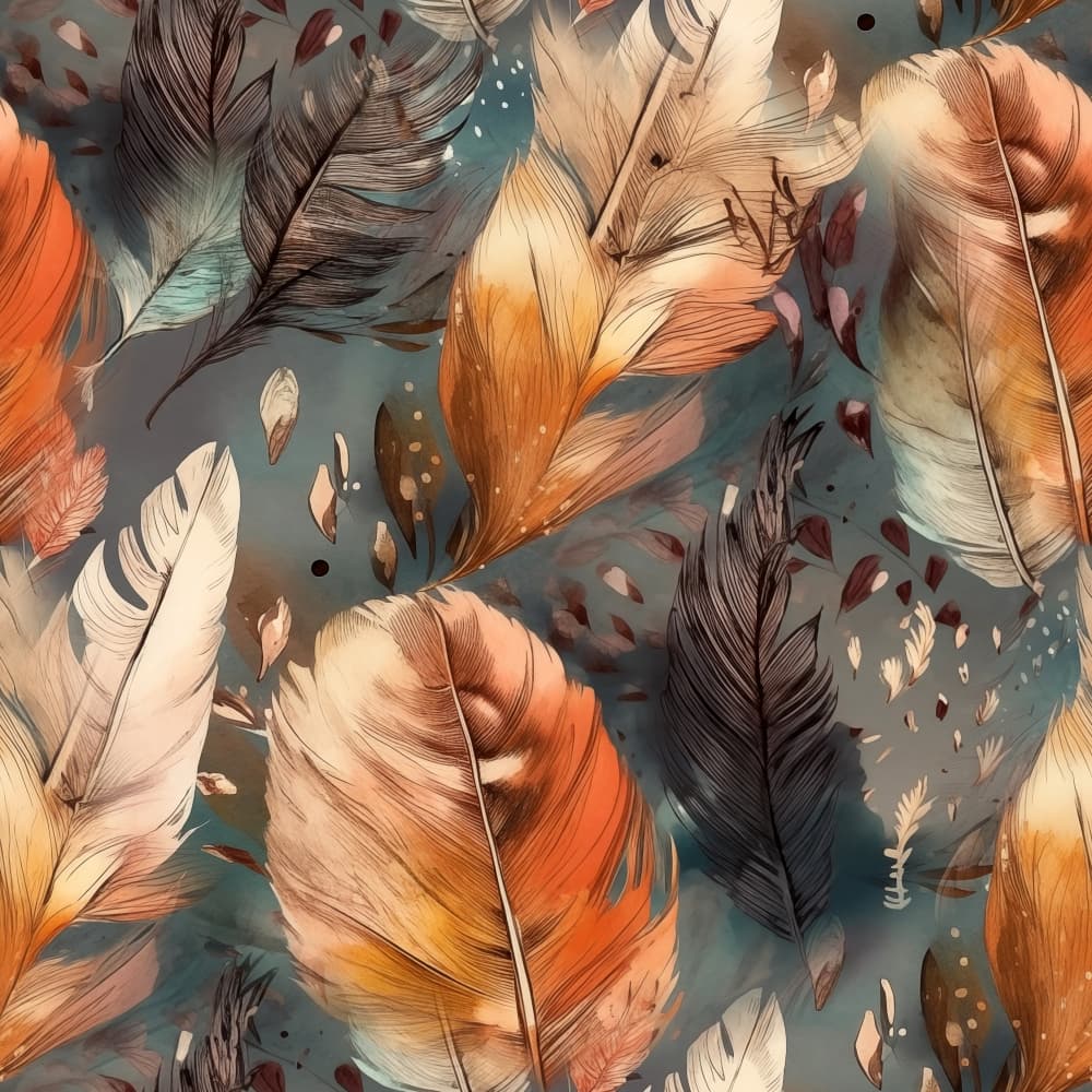 Falling Bohemian Feathers by Justyna Jaszke — canvas wall art