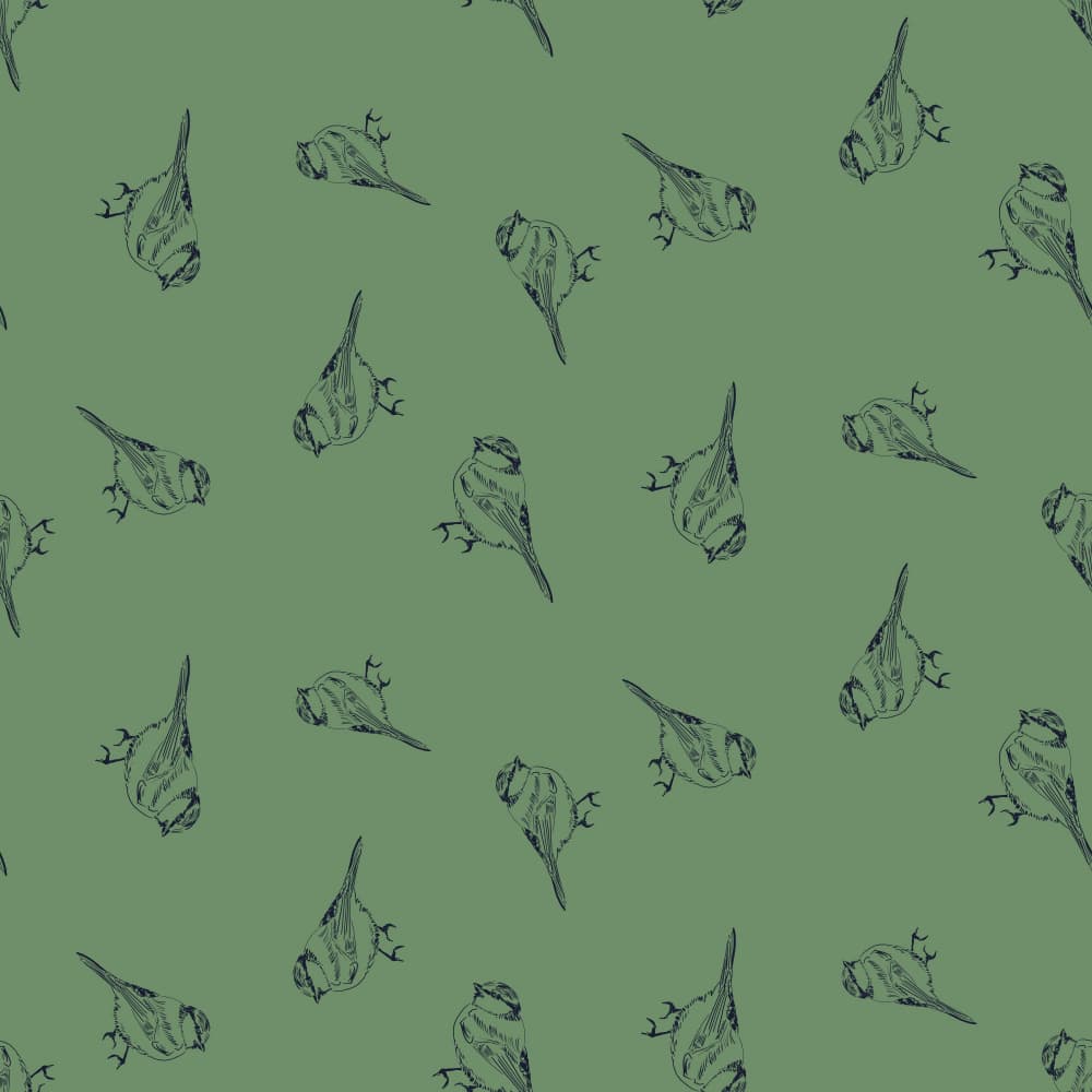Green Bird Pattern by Charlotte Trudgett — canvas wall art